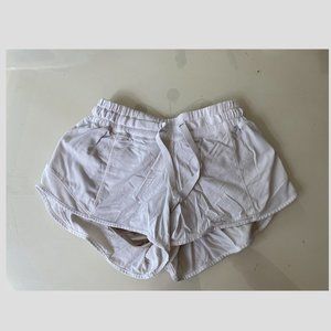 White Lululemon Low Rise Running Shorts